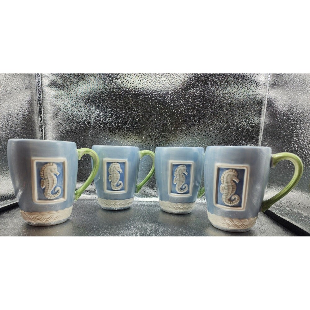 Pfaltzgraff Beachcomber Sea/Nautical/Ocean MUGS (4) READ LISTING!!!